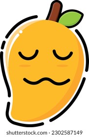 Vector mango in cute emoticon shape.