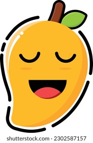 Vector mango in cute emoticon shape.