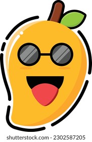 Mango vectorial en forma de emoticono lindo.