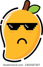 Vector mango in cute emoticon shape.