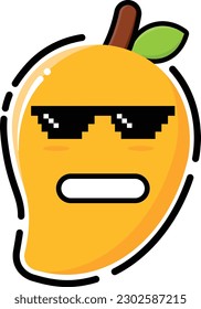 Vector mango in cute emoticon shape.