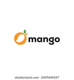 Vector de mango logotipo de la fruta. fondo blanco