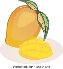 vector mango on a white background designed with adobe illustrator