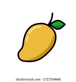 vector mango with outline icon with a white background - vector