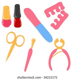 Vector manicure and pedicure tools