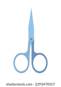 Vector manicure scissors illustration. Flat style scissors for manicure and pedicure illustration