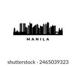 Vector Manila skyline. Travel Manila famous landmarks. Business and tourism concept for presentation, banner, web site.