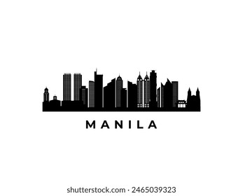 Vector Manila skyline. Travel Manila famous landmarks. Business and tourism concept for presentation, banner, web site.