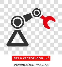 Vector Manipulator EPS vector icon. Illustration style is flat iconic bicolor intensive red and gray symbol on a transparent background.