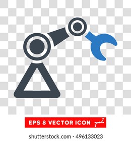 Vector Manipulator EPS vector pictograph. Illustration style is flat iconic bicolor smooth blue symbol on a transparent background.