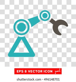 Vector Manipulator EPS vector pictograph. Illustration style is flat iconic bicolor grey and cyan symbol on a transparent background.