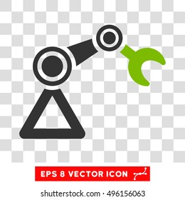 Vector Manipulator EPS vector pictograph. Illustration style is flat iconic bicolor eco green and gray symbol on a transparent background.