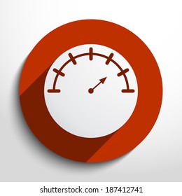 Vector manometer web flat icon in circle