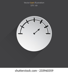 Vector manometer web flat icon. Eps 10 illustration.