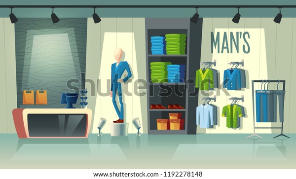 Vector Mans Clothing Shop Wardrobe Suits Stock Vector Royalty