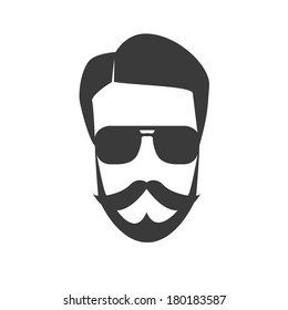 Vector of a mans face with mustache and sunglasses