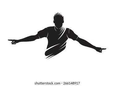 Vector man's silhouette on white background