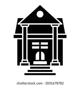 Vector Mansion Glyph Icon Design
