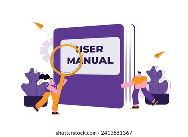 Vector manual book instruction or handbook help guide