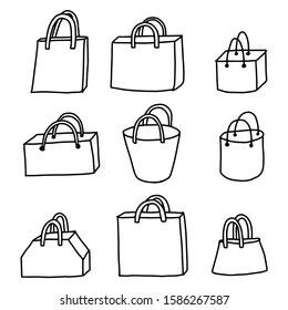  vector many bag, fabric, recycle, reused bags 