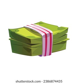 Vector many banknotes stack on top of each other.
