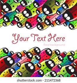 Vector many beetles  with text. Eps10