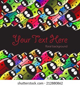 Vector many beetles  with text. Eps10