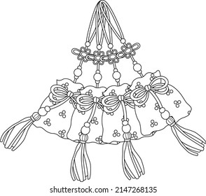 a vector of many charms in black and white