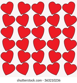 Vector with many colorful hearts.
