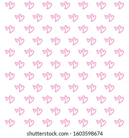 vector many heart-shaped patterns arranged in a neat order on a white background