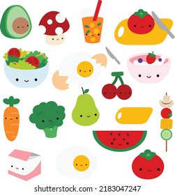 un vector de muchos alimentos orgánicos