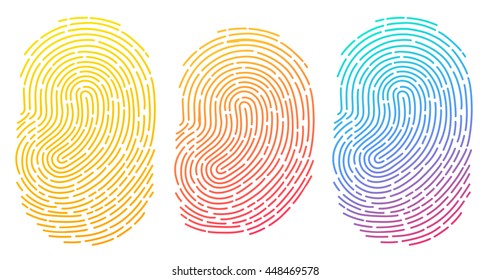 Vector many-coloured fingerprint on white background