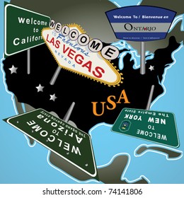 Vector map With 3D Signs