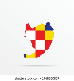 Vector map Aartselaar municipality (Antwerp province, Flemish Region, Belgium ) combined with Antwerp province flag.