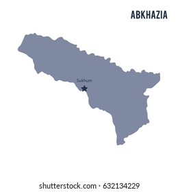 Vector map of Abkhazia isolated on white background. Travel Vector Illustration.