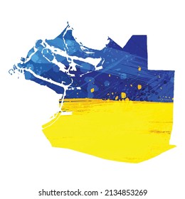 Vector map Abu Dhabi. Isolated vector Illustration. Black on White background. EPS 10 Illustration.