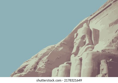 Vector map of Abu Simbel, Egypt