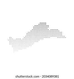 Mapa vectorial de Accra. Punto. Ilustración vectorial aislada. Negro sobre fondo blanco. Ilustración EPS 10.