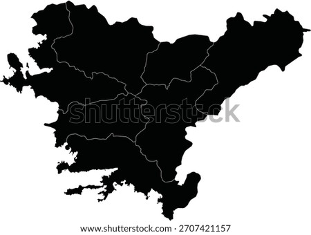 Vector Map of the Aegean Region of Turkey Isolated Silhouett