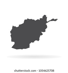 Vector map Afghanistan. Isolated vector Illustration. Black on White background. EPS 10 Illustration.