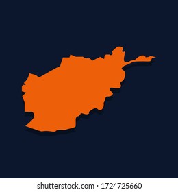 Vector map of Afghanistan. Isolated vector illustration