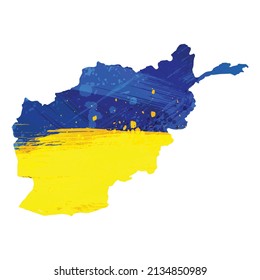 Vector map Afghanistan. Isolated vector Illustration. Black on White background. EPS 10 Illustration.