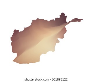 Vector map of Afghanistan. Isolated illustration on white background
