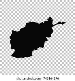 Vector map Afghanistan. Isolated vector Illustration. Black on White background. EPS 10 Illustration.
