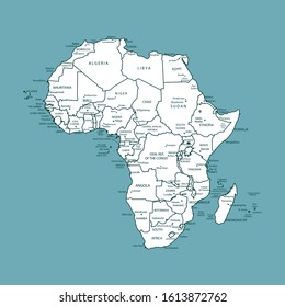 vector map of the Africa