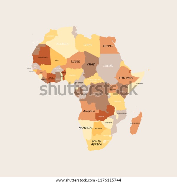 Vector Map Africa Stock Vector Royalty Free 1176115744 Shutterstock 1640
