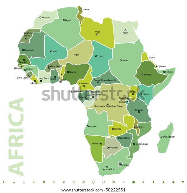 Vector Map Africa Stock Vector Royalty Free 50222551 7890