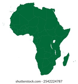 Mapa vetorial do continente africano, incluindo as fronteiras de todos os países africanos