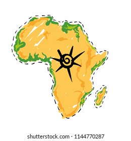 Vector map of africa. Illustration for postcard or poster, print on clothes. 