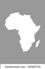 Vector Map of Africa isolated on gray background.